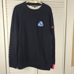 G/Fore Mens Navy Fresh Take On The Cashmere Crewneck Sweater Large -Embroidered‎